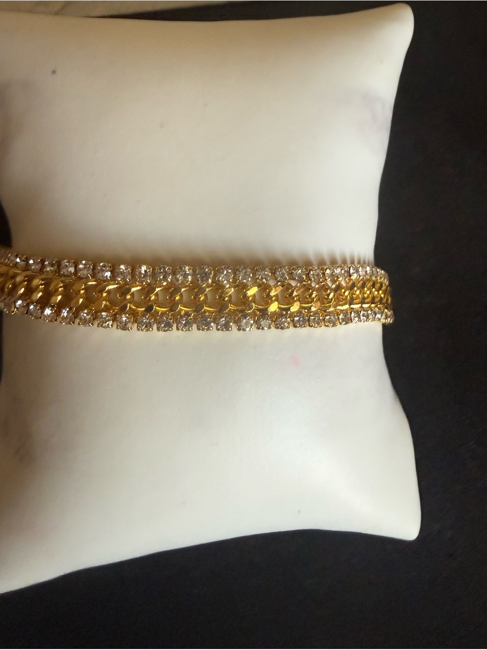 18K Gold Plated Stainless Steel Three Layers Bracelet Shiny
Cubic Zirconia